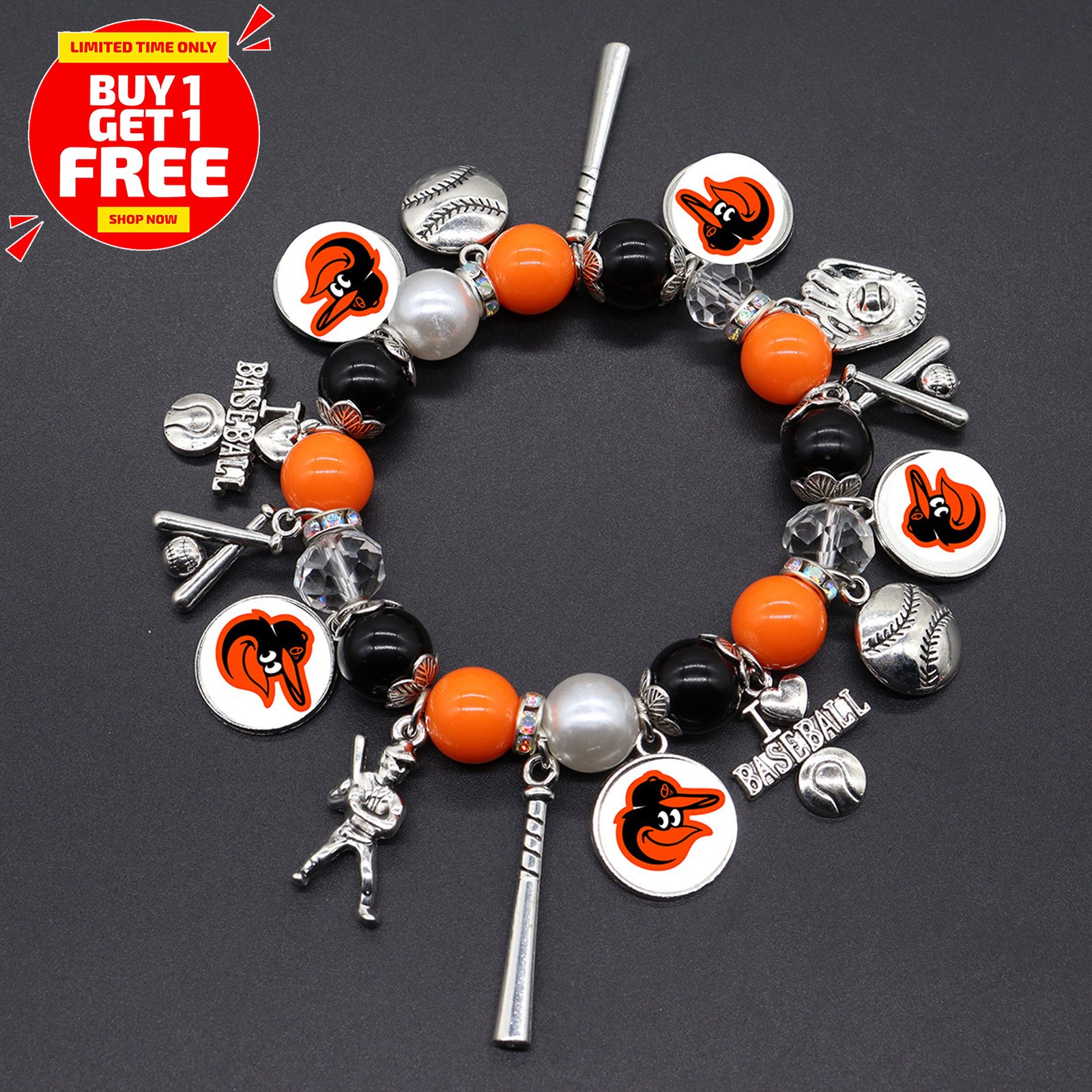 baltimore baseball charm bracelet perfect gift for fans (buy 1 get 1) baltimore baseball charm bracelet perfect gift for fans (buy 1 get 1)