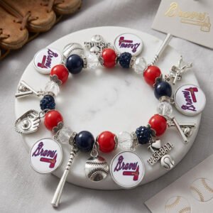 atlanta braves charm bracelet perfect gift for fans (buy 1 get 1)