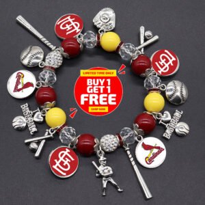 st. louis baseball charm bracelet perfect gift for fans (buy 1 get 1)