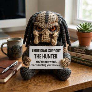 funny coworker gift: motivational sci fi monster desk decor