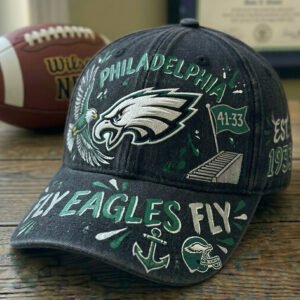 philadelphia eagles distressed hat custom "fly eagles fly" fan gear