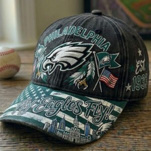 custom philadelphia eagles "fly eagles fly" hand painted cap (copy)