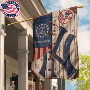 chicago baseball 150 years of pride & usa 250 years of freedom commemorative house flag made in usa (copy)