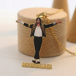 gold tone "the king of pop" enamel pendant necklace for men and women (copy)