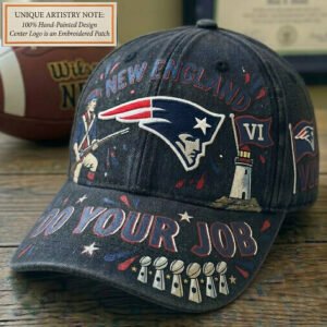 custom new england patriots vintage hat "do your job" 6 time champions