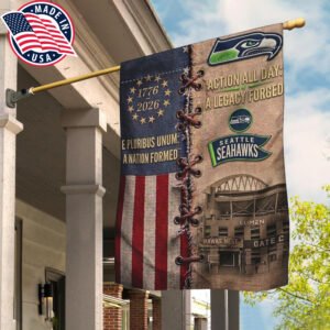 seattle football house flag vintage 1776 2026 american flag & lumen field design made in usa