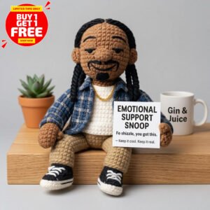 emotional support queen b crochet doll handmade pop star amigurumi with mic (copy)