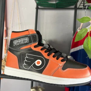 philadelphia flyers high top sneakers orange & black