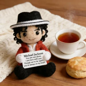 handmade michael jackson "smooth criminal" crochet doll amigurumi figure