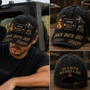 hand painted vintage wash jeep cap "trail rated" with embroidered grille patch (copy)