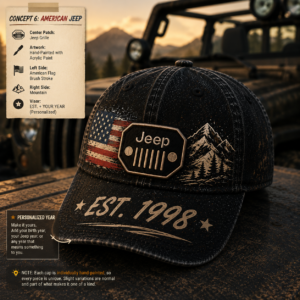 "not all who wander are lost" vintage wash jeep cap hand painted with embroidered patch (copy)