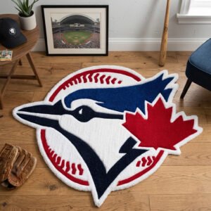 custom toronto blue jays baseball rug | handmade tufted floor mat
