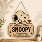 Emotional Support Wooden Hanging Sign | Cute Dog Wood Wall Decor | Shape Wood Sign | Funny Home Decor
