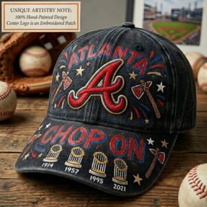 vintage atlanta braves "chop on" baseball cap 4 time world series champions hat