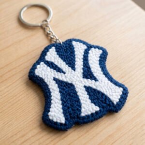 new york yankees handmade punch needle keychain for baseball fans