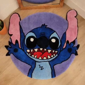 stitch tufted rug | handmade cartoon area rug | cute blue alien room decor | kids bedroom rug | lilo & stitch fan gift