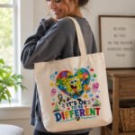It's OK To Be Different Autism Awareness Canvas Tote Bag