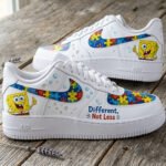 Different, Not Less SpongeBob Autism Sneakers | Puzzle Piece Shoes