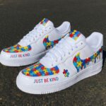 Just Be Kind Autism Awareness Puzzle Piece Sneakers – Custom Shoes Gift