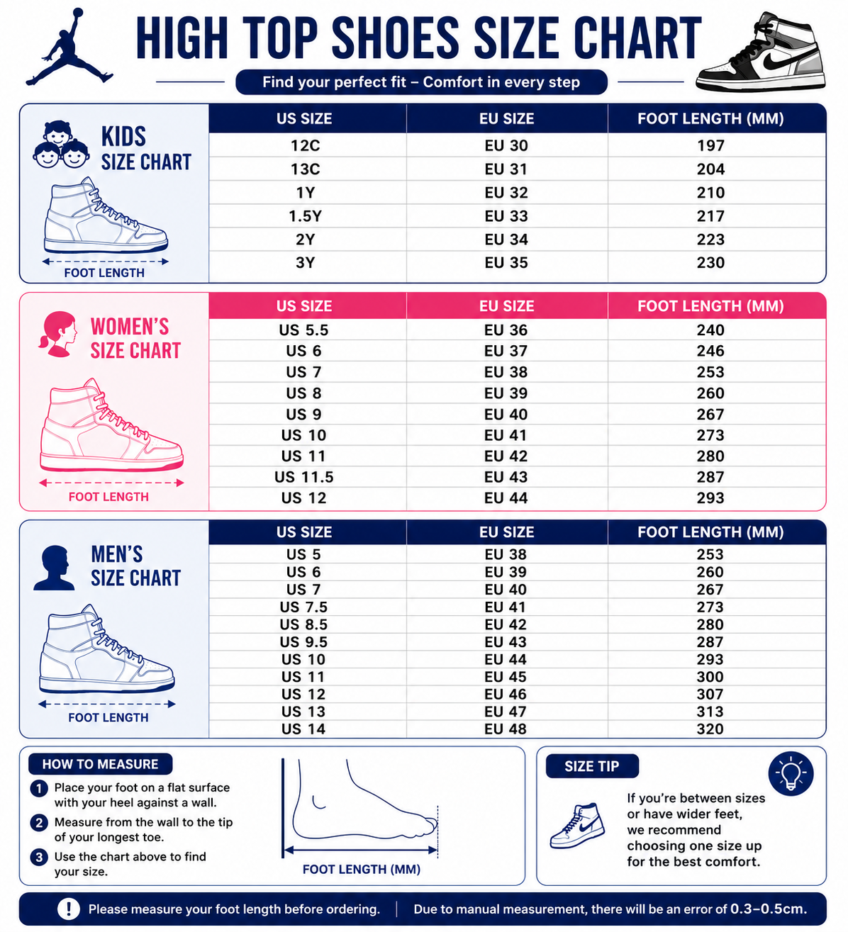 size chart size chart