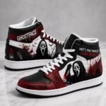 Horror Movie Killer Mask High-Top Sneakers – Bloody Halloween Shoes for Scary Film Fans