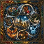 Seven Chapters, One Magical Journey Quilt Blanket – Fantasy Wizarding Story Collection, Magical Castle Fan Gift
