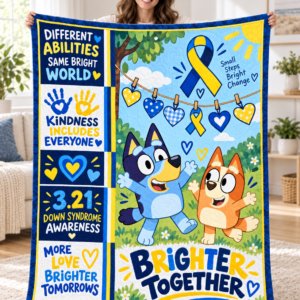 Down Syndrome & Bluey Badge Quilt – Proud to Be Different