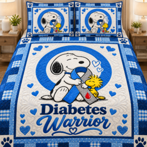 Diabetes Awareness Quilt & Quilt Set – Blue Circle Hope & Strength