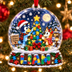 Personalized Autism & Bluey 2-Layer Acrylic Ornament – Custom Name
