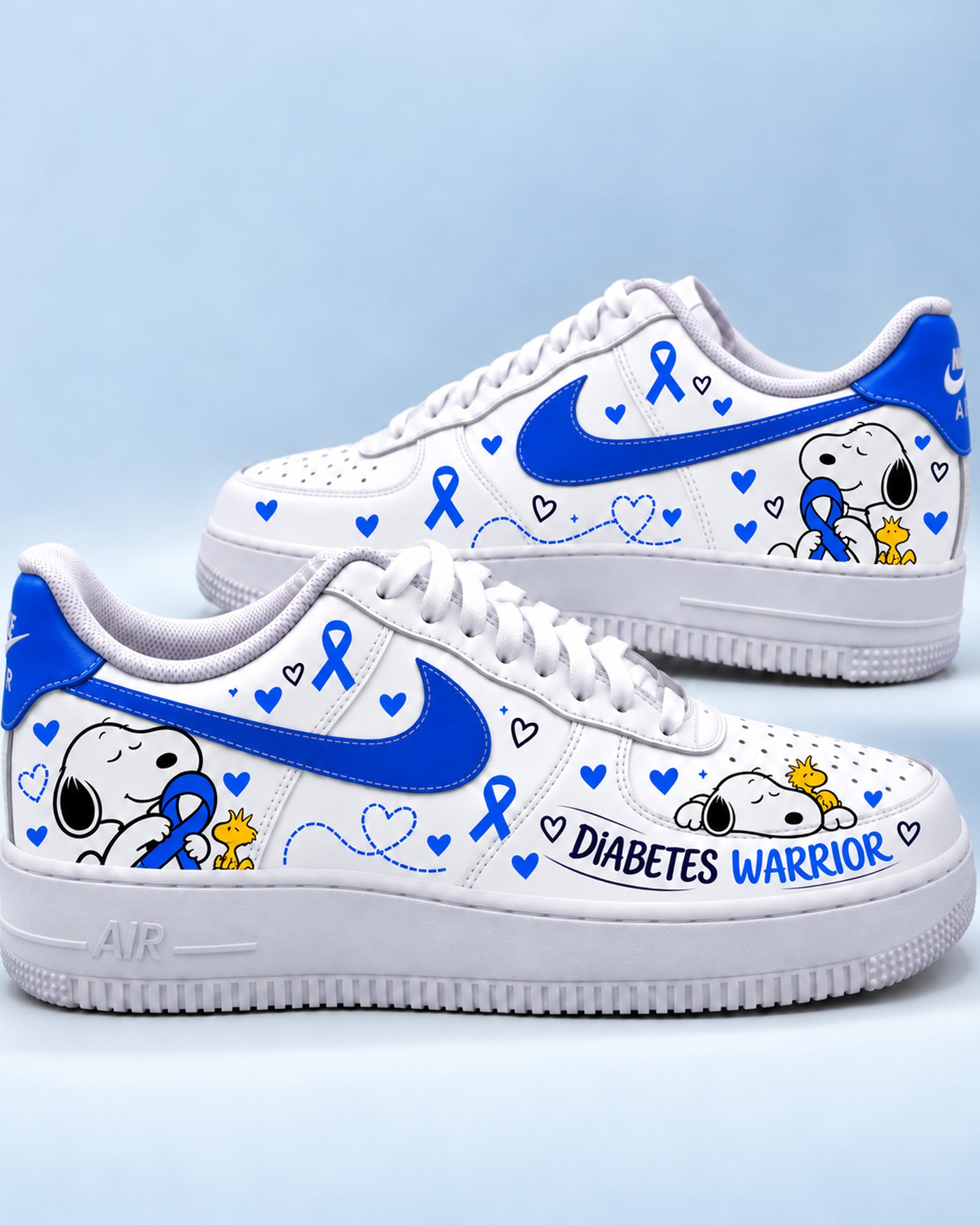 Diabetes Awareness Sneakers – Diabetes Warrior Blue Ribbon Shoes