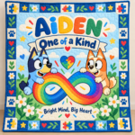 Personalized Autism & Bluey Quilt – One of a Kind, Bright Mind Big Heart