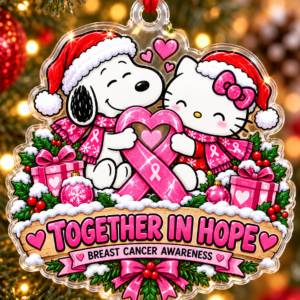 Breast Cancer Awareness  2-Layer Acrylic Christmas Ornament – Together in Hope