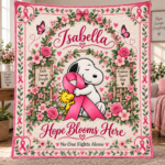 Personalized Breast Cancer Awareness Quilt – Hope Blooms Here