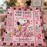 Personalized Breast Cancer Awareness Quilt – Her Fight Is Our Fight