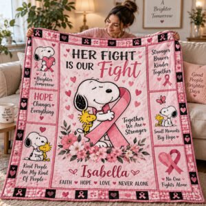 Personalized Breast Cancer Awareness Quilt – Her Fight Is Our Fight