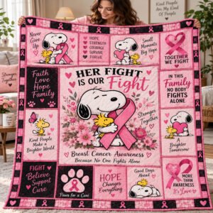 Personalized Breast Cancer Awareness Quilt – Together We Fight, No One Fights Alone