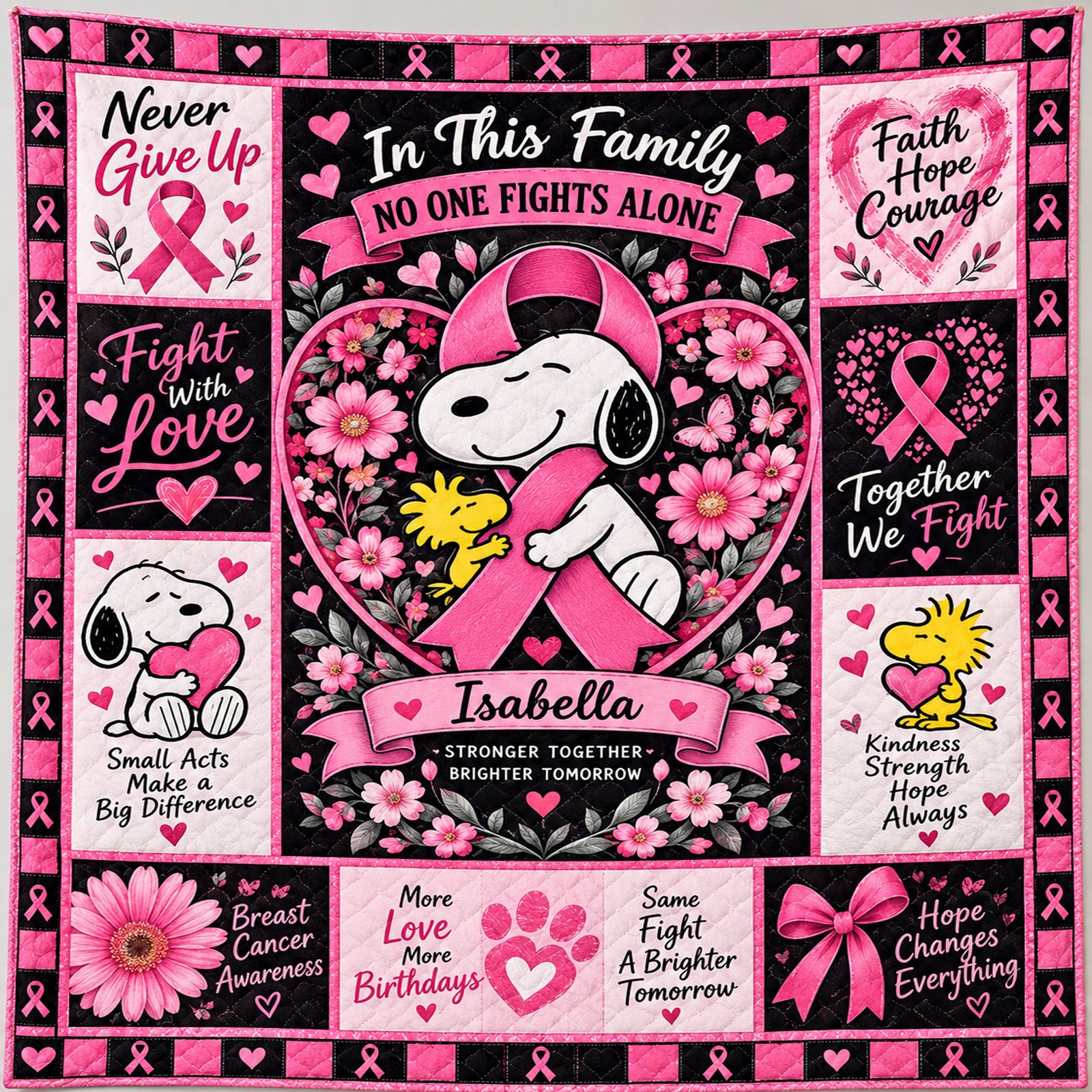 Personalized Breast Cancer Awareness Quilt – A Brighter Tomorrow