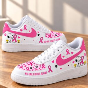 Breast Cancer Awareness Sneakers – No One Fights Alone, Low Top & High Top