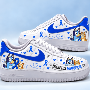 Diabetes Awareness Sneakers – Diabetes Warrior Blue Ribbon Shoes