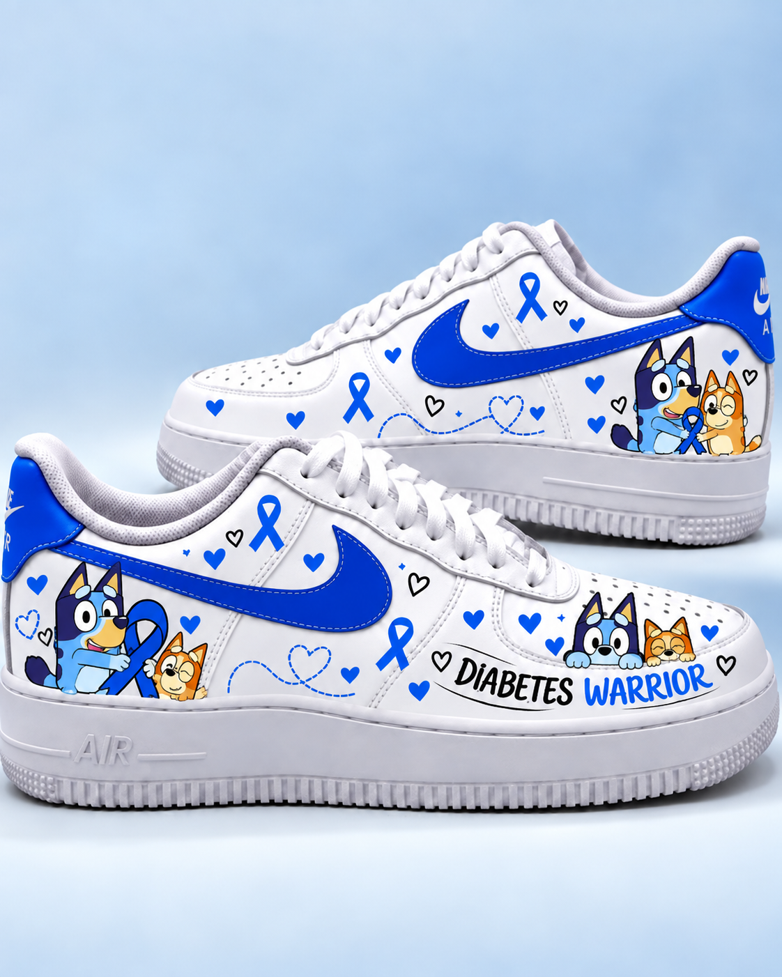 Diabetes Awareness Sneakers – Diabetes Warrior Blue Ribbon Shoes